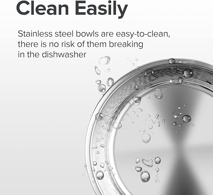 URBUDDIES 2 Pack Hammered Stainless Steel Cat Bowls, Premium Metal Cat Bowls with Non Slip Rubber Bottom, Dishwasher Safe, Easy to Clean, 2 Cup, Gray Bottom