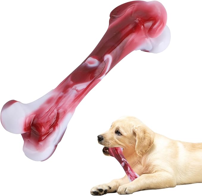 Interactive Wishbone Dog chew Toys for Aggressive chewers, Realistic Tough Dog Bones Products Gifts for Keep Them Busy (B)