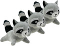 Raccoon Plush Dog Toy Squeaky Toy, Interactive Hide and Seek Replacement Dog Toys for Small & Medium Dogs (3Pcs Squeaky Raccoon)