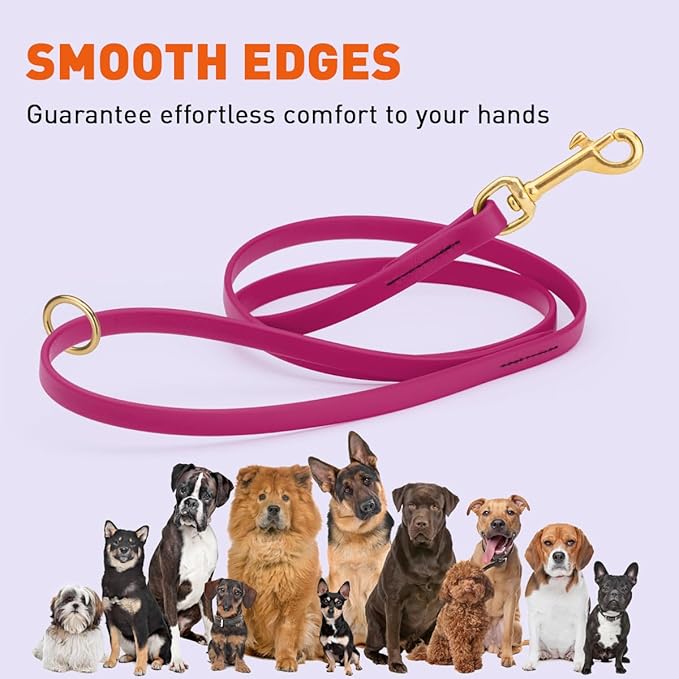 Viper Biothane K9 Working Dog Leash Waterproof Lead for Tracking Training Schutzhund Odor-Proof Long Line with Solid Brass Snap for Puppy Medium and Large Dogs 4ft, Magenta Pink