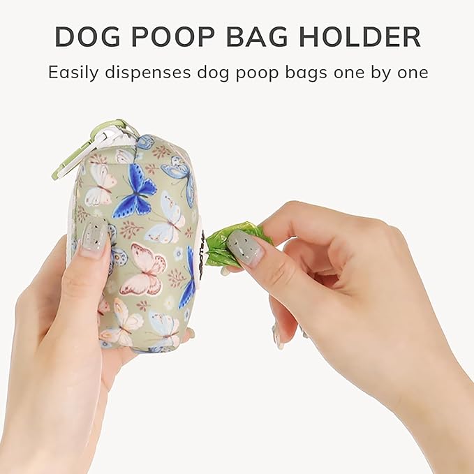 Dog Poop Bag Holder with Clip, Stylish Doggy Waste Bag Dispenser for Dog Leash, Durable Portable Poop Bag Carrier No Include Poop Bag Inside