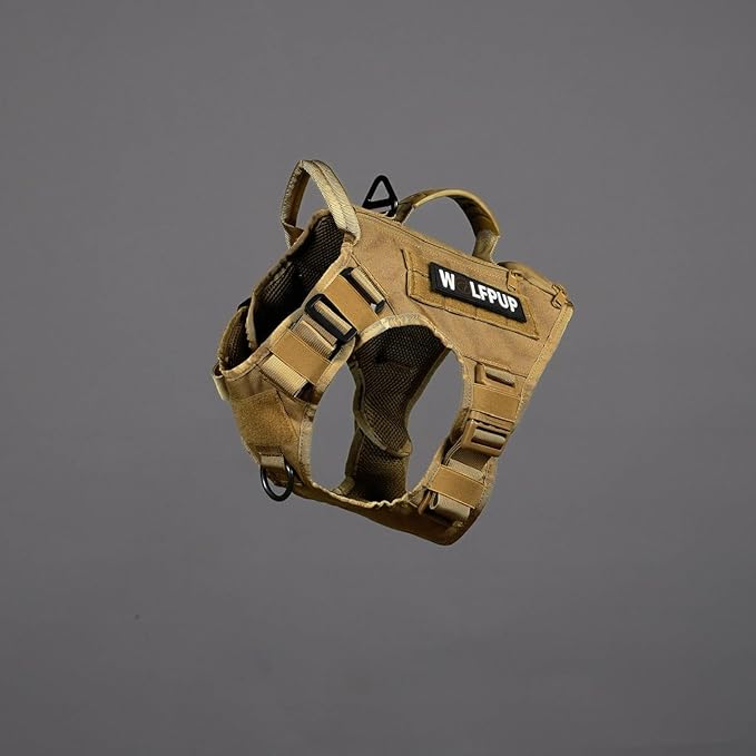 Tactical Dog Vest Harness (Khaki, Large)