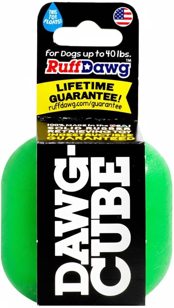 Ruff Dawg Dawg-Cube – Tough Rubber Dog Toy – Bouncy, Floating Toy for Aggressive Chewers – Gentle on Teeth & Gums – Ideal for Outdoor Play, Fetch & Exercise