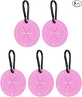 Dog Poop Bag Clip, Dog Poop Bag Holder Round for Dispenser Carrier Hands-Free Lightweight Durable PVC, (Purple, 5 Pcs), Intended for Leash/Pet Waste Bag