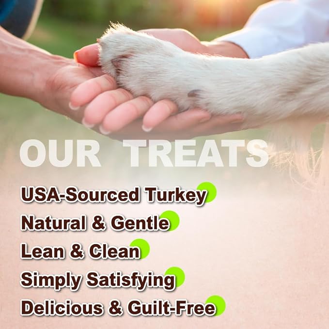 A Freschi srl Turkey Tendons for Dogs, USA-Sourced, Healthy Dog Treats, Rawhide-Free Puppy Chews, Long Lasting, All Natural, Hypoallergenic Dog Treats, Sliced, 3.5 oz Pack