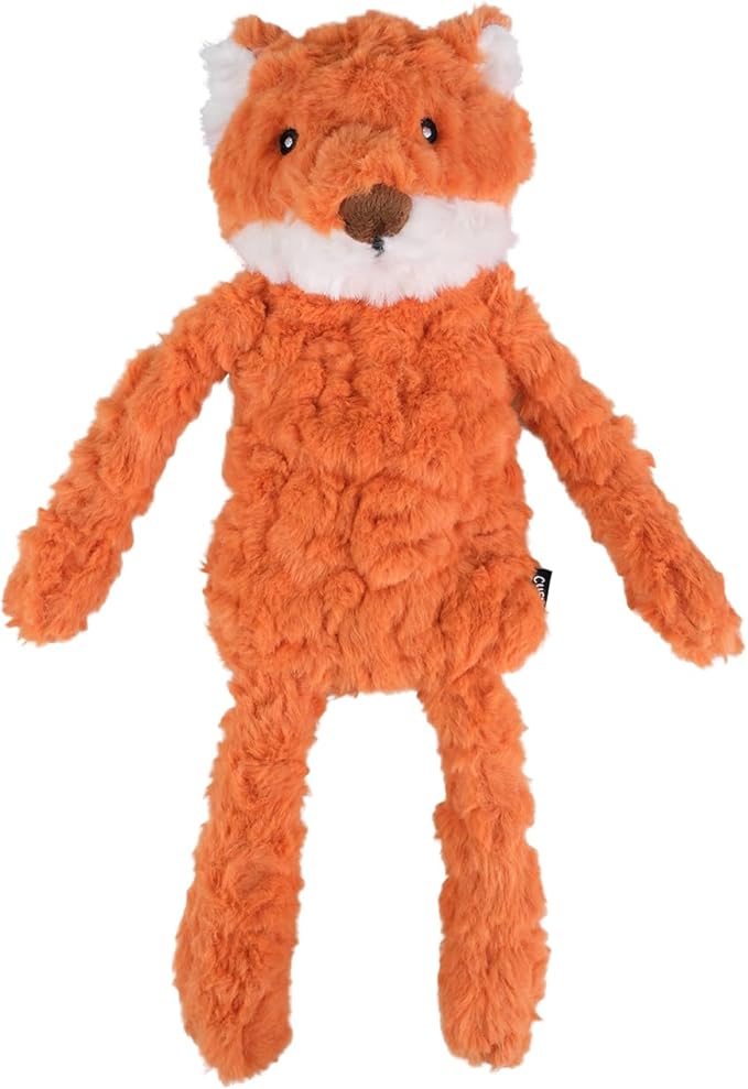 CHEWFFON Stuffless Dog Toy, Interactive Dog Toys, Plush Puppy Squeaky Toy with Fox Design, Puppy Puzzle Toys Stress Release Game for Boredom, Crinkle Snuffle Puzzle for Small Medium and Large Dogs
