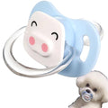 Pet Silicone Calming Pacifier, Dog Pacifiers for Small Dogs, Kitten Pacifiers, Puppy Teething Toys and Cat Chew Toys, Essential Pet Supplies, Puppy Essentials and Kitten Supplies (Blue Pig)