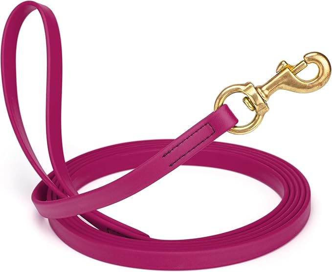 Viper Biothane K9 Working Dog Leash Waterproof Lead for Tracking Training Schutzhund Odor-Proof Long Line with Solid Brass Snap for Puppy Medium and Large Dogs, 20ft Magenta Pink