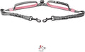 Pet Dreamland Exquisite Dual Dog Coupler for Large Dogs. Trending Double Dog Leash Attachment with Tangle-Free Swivel. You Will Absolutely Love This Amazing Gear for 2 Dogs (Dark Grey & Pink)