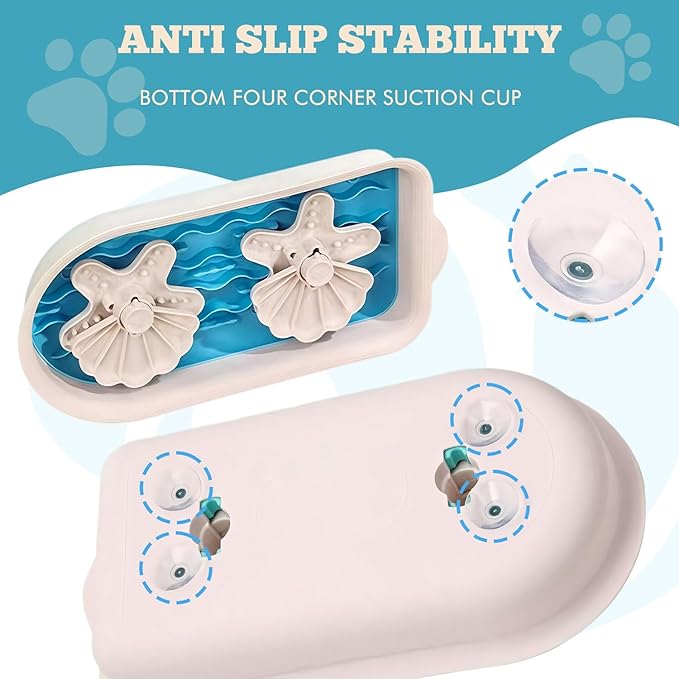 Pet Puzzle Dispensing Slow Feeder Cat Puzzle Toys for IQ Training & Mental Enrichment, Interactive Toys for Small Medium Cats and Dog, Puppy Treat for Fun Feeding Toy (Blue Sail Boat Shape)