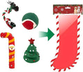 Christmas Dog Chew Toys Set Dog Gift Toy with Christmas Stocking or Xmas Gift Box Dog Toys for Aggressive Chewers (Christmas Sock Type 6)