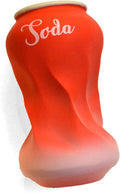 Latex Dog Squeaky Chew Toys, Flatten PET Bottles (RED)