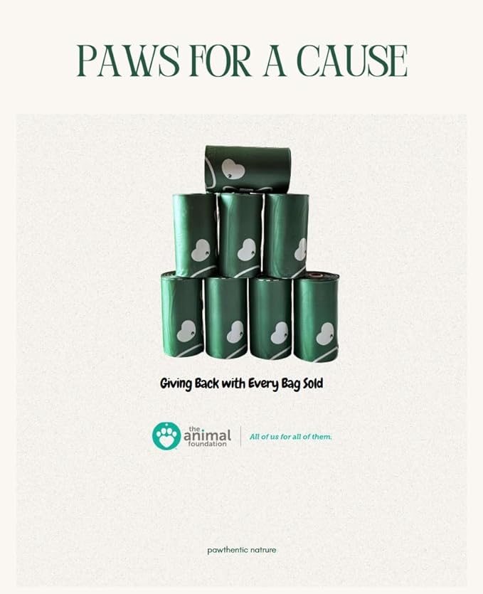 Dog Poop Bags – 60 Count Value Pack, Extra-Thick 18 Micron, Leak-Resistant, Strong & Durable for Dogs & Cats, Light Baby Powder Scent – PAWTHENTIC NATURE
