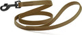 Dogline Biothane Waterproof Dog Leash Strong Coated Nylon Webbing with Black Hardware Odor-Proof Easy to Clean High Performance for Small or Large Dogs Made in USA 4 or 6 ft Lead, Coyote Brown