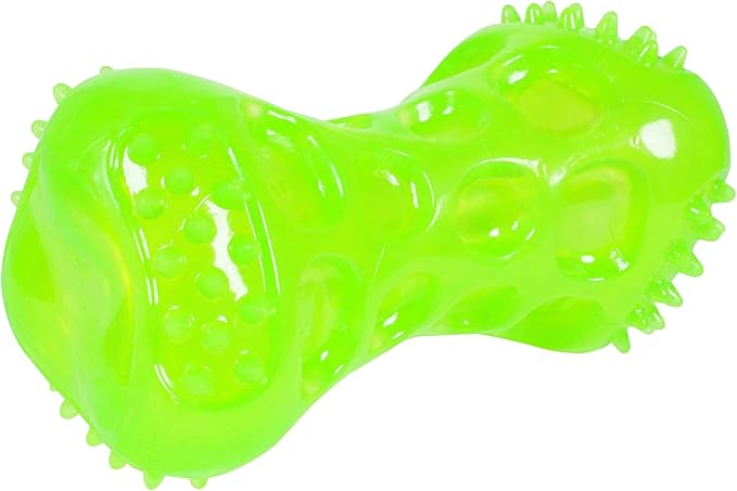 Hyper Pet Dura-Squeaks Super Squeaking Durable Floating Bouncing Dog Chew Toy, Bone, Green, Pack of 1