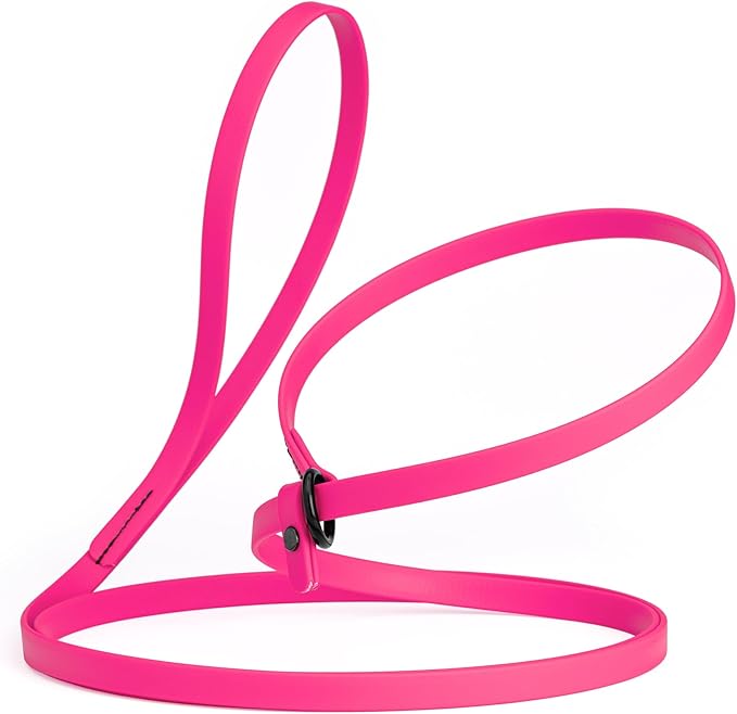 Dogline Biothane Slip Dog Leash - for Small, Medium and Large Dogs - Odor Free Slip Lead, Heavy Duty and Durable Material Kennel Lead - Passionfruit Pink - 7ft L x 1/2in W