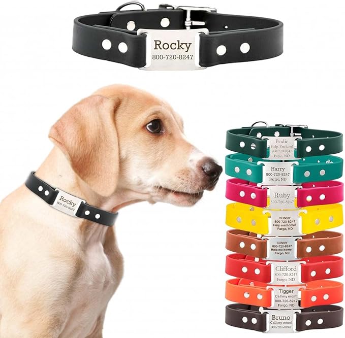 dogIDs Personalized Dog Collar – ScruffTag Custom Waterproof Biothane Dog Collar with Laser-Engraved Name, Durable & Odor-Resistant – USA Made | Brown, 5/8 in x 12 in (Fits Neck Sizes 11-13 in)