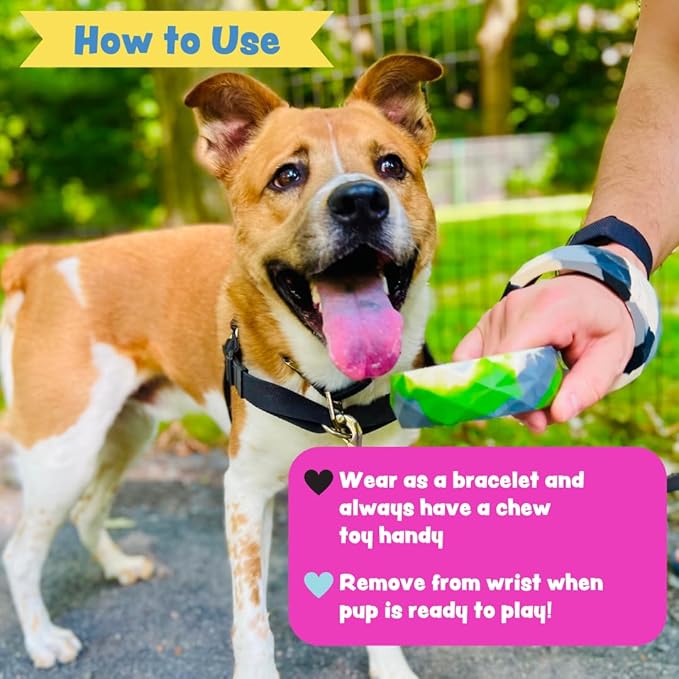 Chunky Teething Rings for Dogs, Bracelet Food Grade Silicone Puppy Chew Toys for Large Puppies, Durable Dog Ring Toy for Medium Large Dogs, Puppy Teething Chews - Pink Lemonade