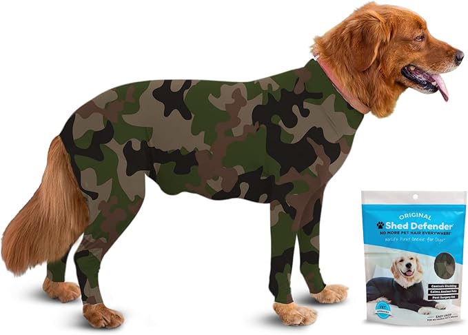 Shed Defender Original Dog Onesie for Dog Shedding, Seen on Shark Tank, Lightweight Breathable, Bodysuit for Dogs, Recovery Suit, Jumpsuit, Dog Body Suit
