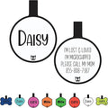 Silicone Silent Dog Tag Personalized with 5 Lines of Custom Deep Engraved Durable Soundless Pet ID Name Tag Round White