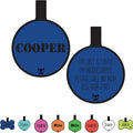 Silicone Silent Dog Tag Personalized with 5 Lines of Custom Deep Engraved Durable Soundless Pet ID Name Tag Round Blue