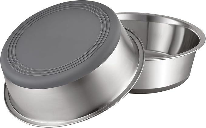 PEGYY11 Nonslip Stainless Steel Dog Cat Bowls, 2 US Cup, 2 Count
