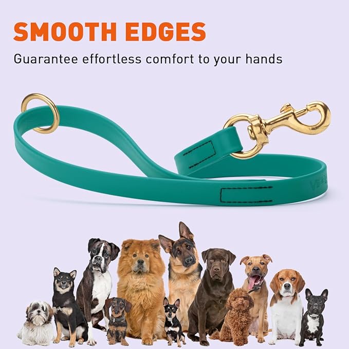 Viper Biothane K9 Working Dog Leash Waterproof Lead for Tracking Training Schutzhund Odor-Proof Long Line with Solid Brass Snap for Puppy Medium and Large Dogs 20in, Blue Aqua
