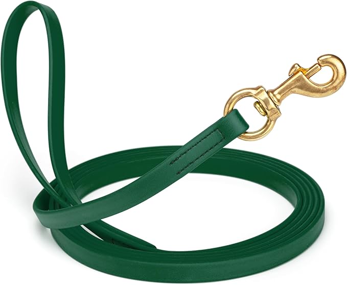Viper Biothane K9 Working Dog Leash Waterproof Lead for Tracking Training Schutzhund Odor-Proof Long Line with Solid Brass Snap for Puppy Medium and Large Dogs, 15ft Hunter Green