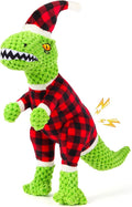 Christmas Dog Toys – Plush Reindeer & Snowman Holiday Set for Small and Medium Dogs, Soft Stuffed Chew Toys with Crinkle Ears, Festive Red Green Plaid, Cute Stocking Stuffer Gift