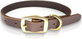 Leather Dog Collar Heavy Duty Hardware Dog Collars Full Grain Ultra Soft and Comfort Genuine Cowhide Metal Buckle Thick Belt Collar for Small Medium Large Pets (Small (11-17" Neck))