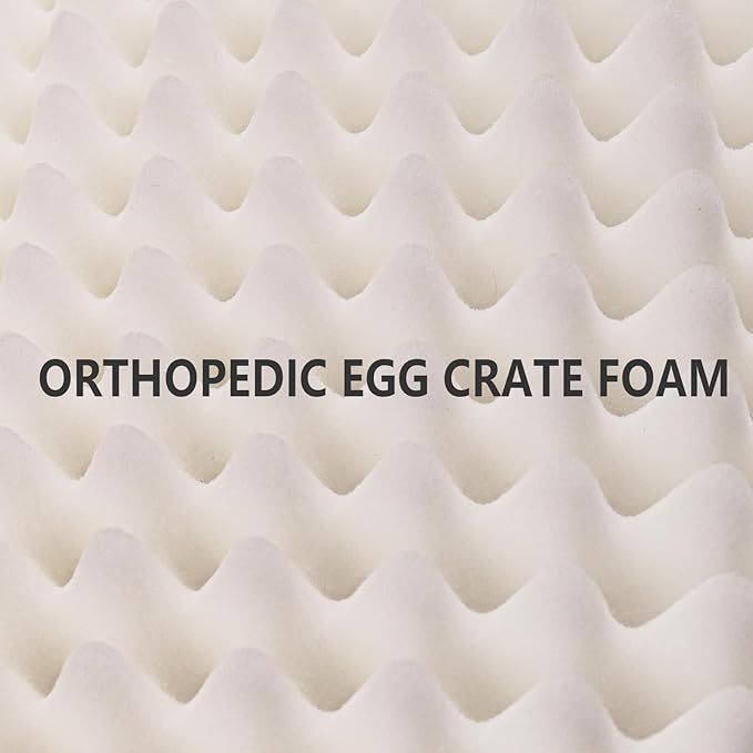 Patas Lague Orthopedic XL Dog Bed Large Sized Dog 48''X30'', Waterproof Soft Comfortable Egg Crate Foam Large Pet Beds Crate Mat with Removable Washable Cover and Nonskid Bottom, Pink