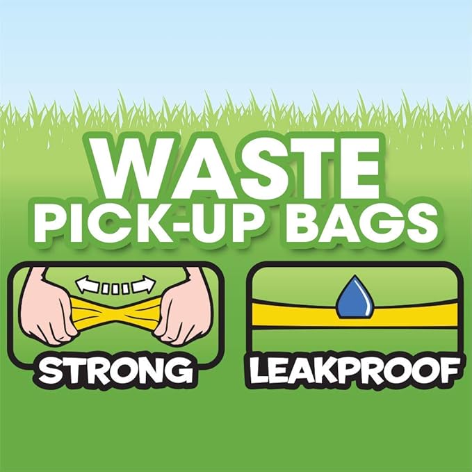 Bags on Board Dog Poop Bags - Strong, Leak Proof Dog WasteBags - 9 x 14 Inches BlueBags (3203940071) (Pack of 1800)