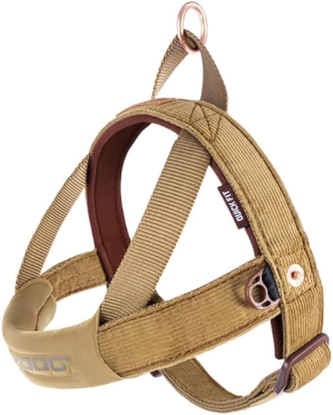 EzyDog Quick Fit Dog Harness – No Pull Harness for Training, Everyday Walking, and Easy Control - Adjustable Fit, Reflective, and Padded (Small, Corduroy)