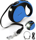 Retractable Dog Leash with Chew Proof Cable and LED Flashlight, 16Ft Heavy Duty Dog Leash for Medium Large Dogs up to 110lbs, 360° No Tangle (Blue+16ft+LED)