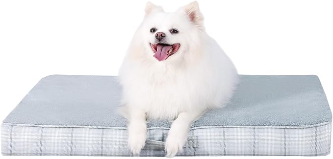 MIHIKK Washable Orthopedic Dog Bed for Small Dogs, S Waterproof Pet Bed with Egg Crate Foam Strong Support, Machine Washable Cover & Anti-Slip Bottom & Durable Zipper 23x17(Gray)