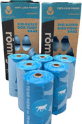 Bio-Based Dog Poop Bags, Unscented, Leak-Proof and Extra Thick Waste Bag Refill Rolls, Cornstarch Blend, 24 Rolls, 360 Bags, Blue