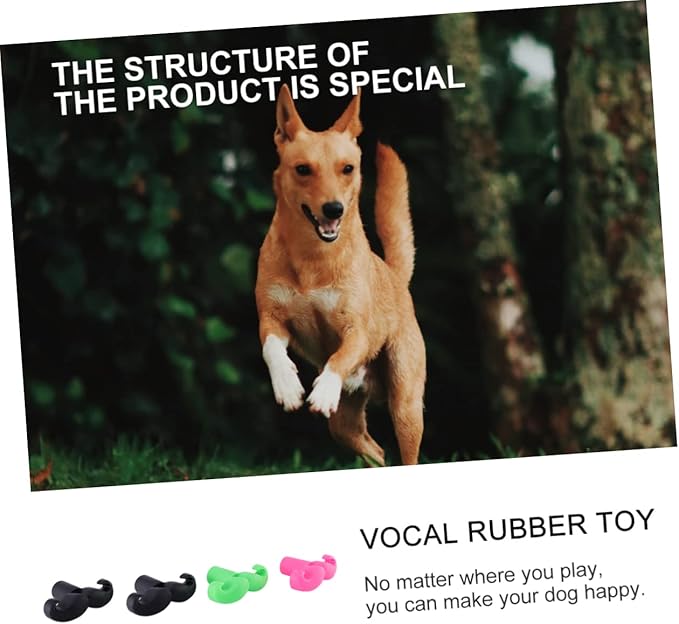 POPETPOP Halloween Dog Mustache Toy 4 Pack Pet Sound Chew Toys Material Safety Pet Supplies Random Color