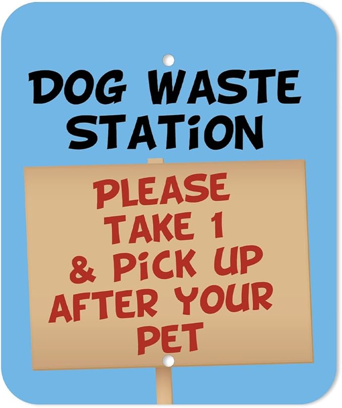 DISPENSE-ART™ collection "Dog House" - Custom UV printed design on rust-proof aluminum 7' dog waste station with 400 dog waste roll bags