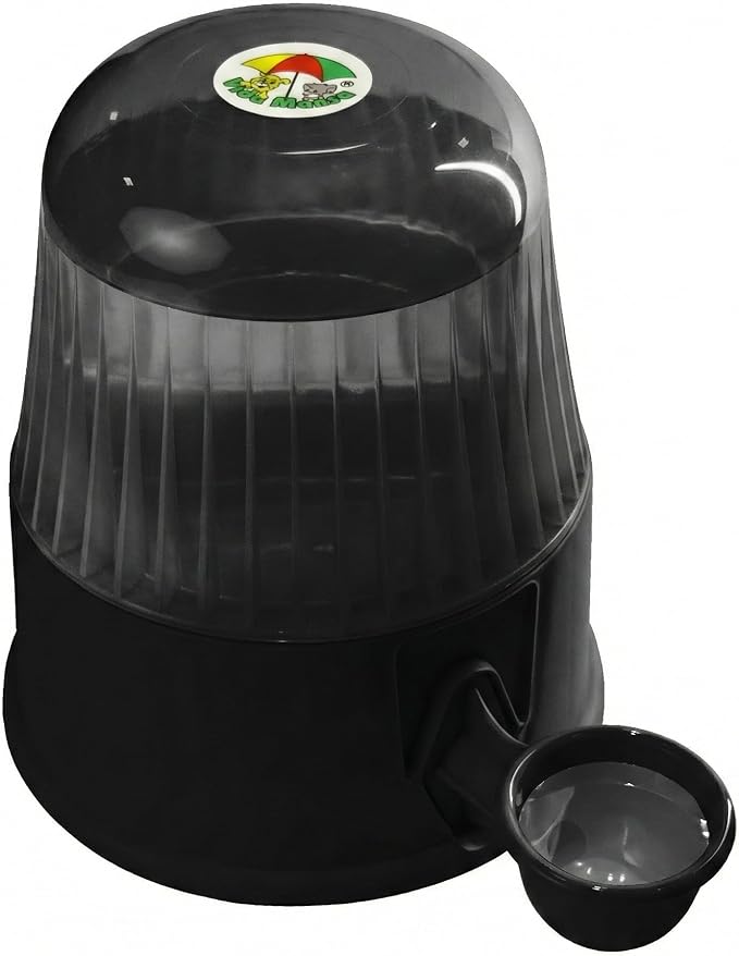 No Spill Pet Water Dispenser for Dogs and Cats, 67.6oz Gravity-Fed Water Bowl with Slow Drinking Design to Prevent Wet Fur, BPA-Free Polypropylene, Vida Mansa (Clear Black)