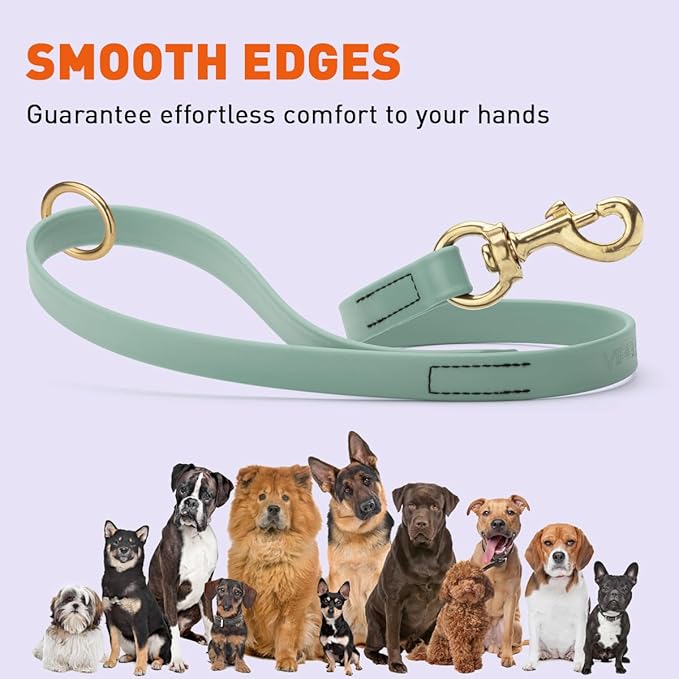 Viper Biothane K9 Working Dog Leash Waterproof Lead for Tracking Training Schutzhund Odor-Proof Long Line with Solid Brass Snap for Puppy Medium and Large Dogs 20in, Sage Green