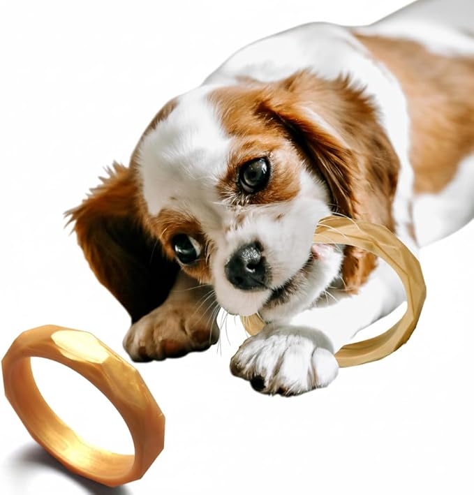 Puppy Teething Rings, Bracelet Food Grade Silicone Chew Toys for Small Dogs and Medium Dog, Puppy Nipping Solution Toys, Chew Toys for Puppies 0-6 Months - Gold Rush