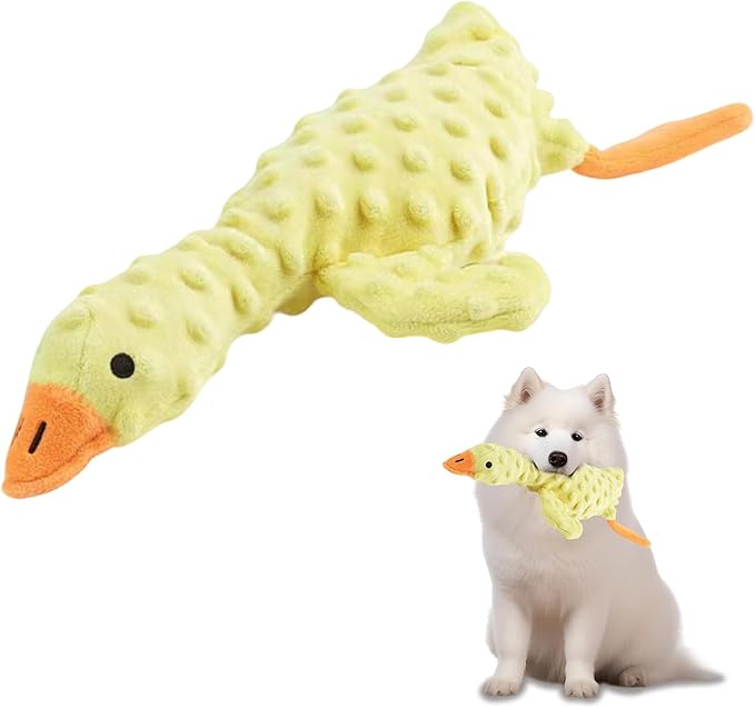 Stuffed Chew Large Dog Toys to Keep Them Busy, for Small, Medium, & Large Dogs, Squeaky Pet Toy for Boredom, Yellow Goose