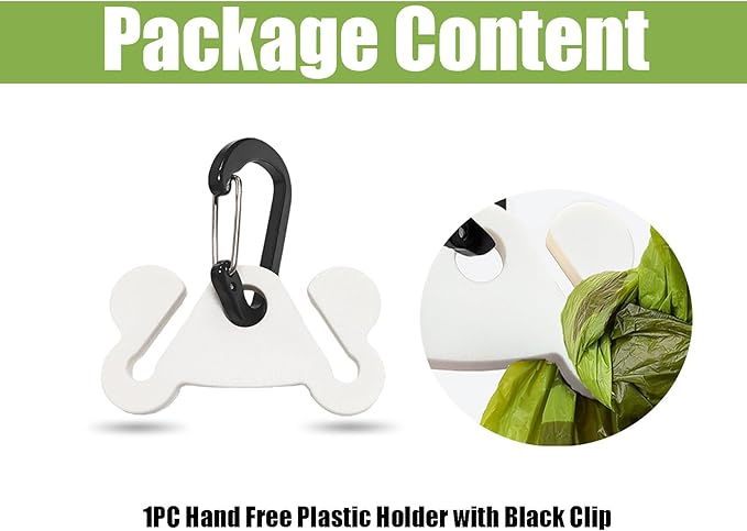 Dog Poop Bag Holder for Waste Bags Dispenser Leash Pet Waste Bag Carrier Hand Free Walking Holder,1PC White Holders