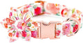 Tunkoo Dog Collar Elegant Floral Bow Tie Unique Style Super Soft Comfy Adjustable Cotton Collar with Premium Metal Buckle, for Puppy and Cat Small Medium Large Pet Supplies（Gouache，Flower, S）