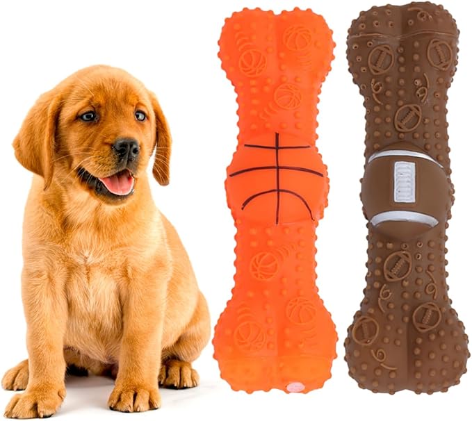 NOLITOY 2pcs Creative Dog Chew Toy Squeaky Interactive Toy for Teeth Cleaning Funny Sound Adorable Design for Pet Playtime No Rope Included for Chewers