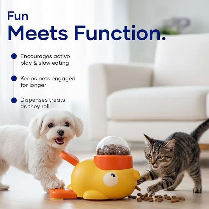 Interactive Duck Toy – Treat Dispenser for Dogs & Cats | Slow Feeder Puzzle Toy | Mental Stimulation & IQ Training