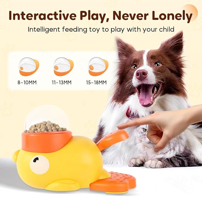 Duck Cat Treat Dispenser, 2026 New Interactive Dog Food Dispenser Toy with Button, Ducks-Shaped Treat Dispenser for Small Medium Dogs (2)
