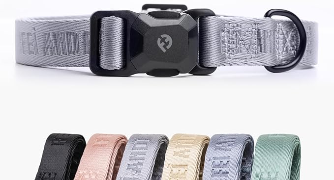 2026 New Edition, Fei & Eve MagEase Dog Collar - Patented Magnetic Buckles | Fur-Safe | Premium 210D Nylon | 450LB Escape-Proof | Adjustable Fit | Large (Twilight Gray)