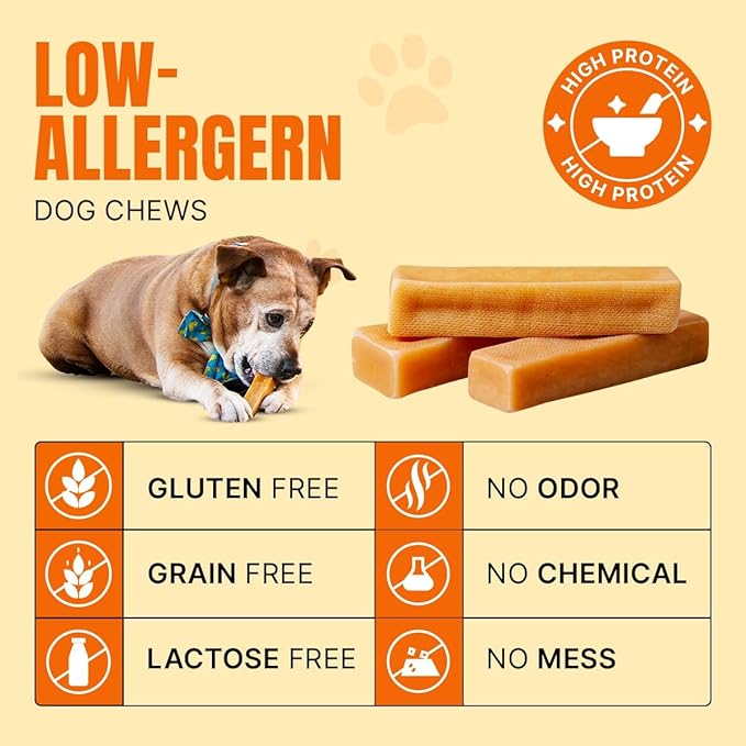Tibetan Dog Chew Yak Cheese Sticks - Natural Handmade Treats for Small Dogs, Long-Lasting, Easy to Digest with No Additives, Rawhide, Grains, or Gluten, Perfect for Aggressive Chewers, 12 Chews