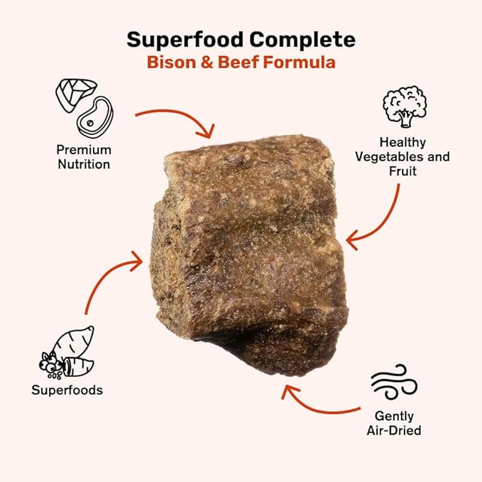 BADLANDS RANCH by Katherine Heigl – Superfood Complete Air-Dried Beef & Bison Dog Food – High Protein with Superfoods for Daily Wellness & Consistent Nutrition – 11.5 oz